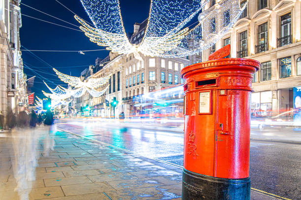 istock Red mail box on Regent street in London, UK 1217018502