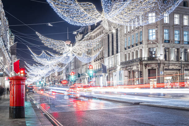 istock Red mail box on Regent street in London, UK 1217018544