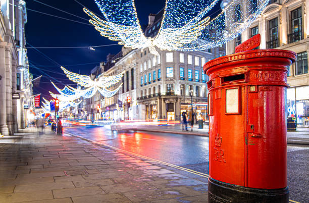 istock Red mail box on Regent street in London, UK 1217018608