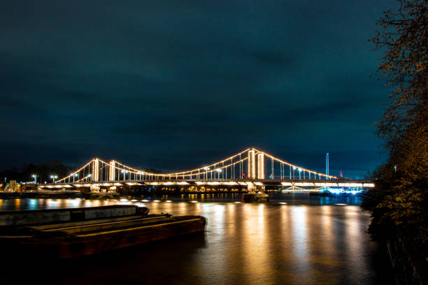istock Chelsea bridge in the night, London, UK 1217018992