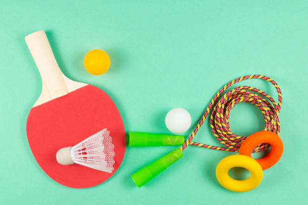 istock Sport equipment on green background. 1217027597