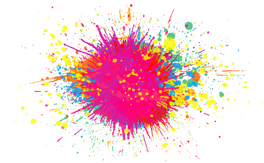 Rainbow paint splash abstract vector background