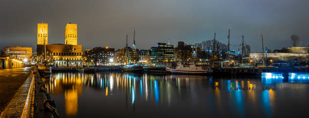 istock Oslo city hall in winter time, Norway 1217034056
