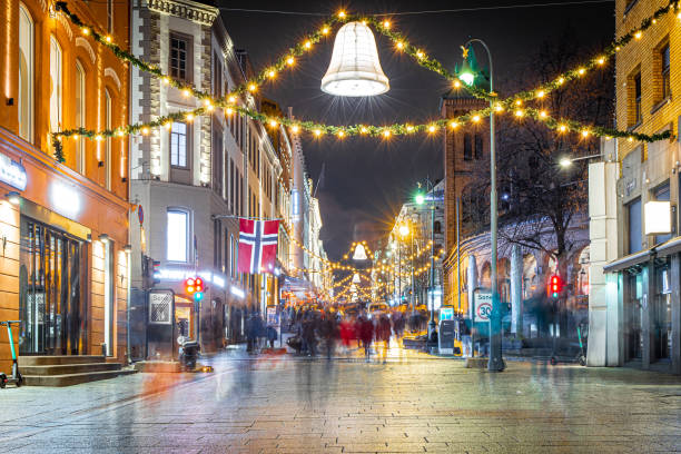 View of Oslo in the night, Norway
