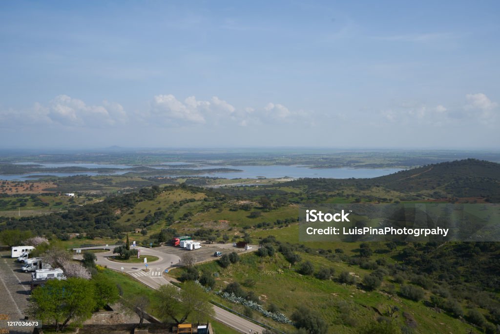 Landscape around Monsaraz in Alentejo, Portugal Alentejo Stock Photo