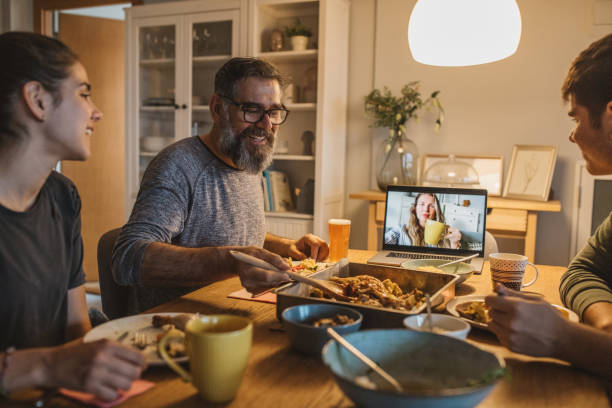 istock Family diner during isolation 1217042320
