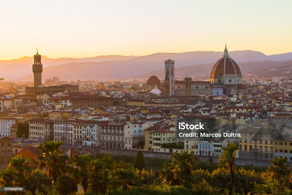 Florence in beautiful view, Italy Built Structure Stock Photo