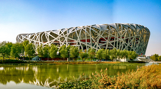 Beijing National Stadium, officially the National Stadium, also known as the Bird's Nest, is a 91,000-capacity stadium in Beijing, China.