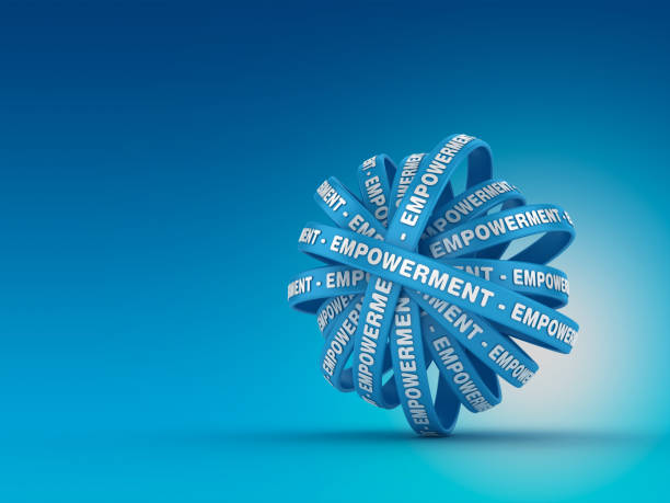istock Circular Ribbons with EMPOWERMENT Word - 3D Rendering 1217045088