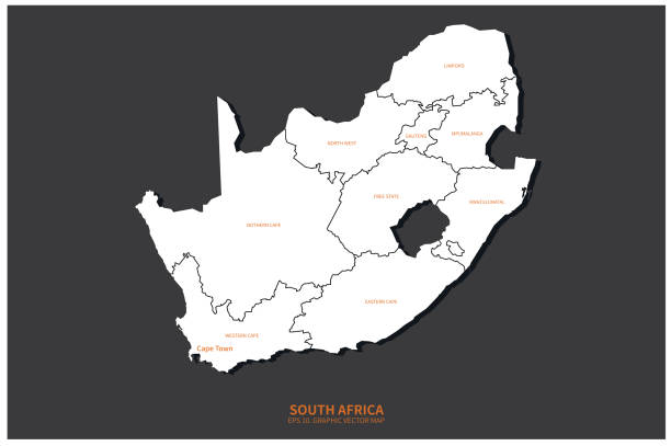 południowej afryki. mapa wektorowa republiki południowej afryki w afryce południowej - kruger national park illustrations stock illustrations