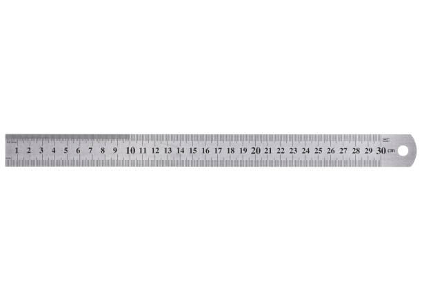 Metal ruler isolated stock photo