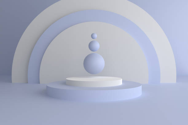 istock Abstract modern 3d geometric background, Three-dimensional minimal scene design, Pastel color blank space 1217063480
