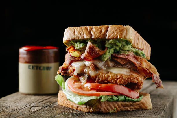 istock Southern style BLT sandwich on dark background 1217069749