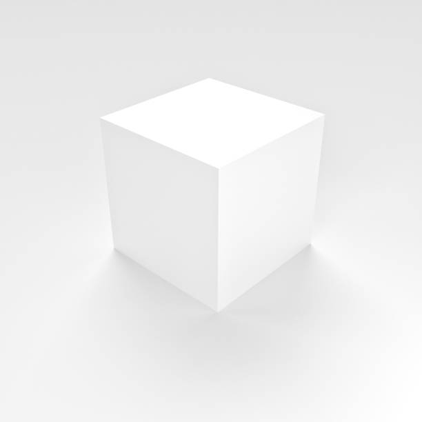 istock Simple White Square Box mockup on white background for minimal design,3D illustration. 1217069894