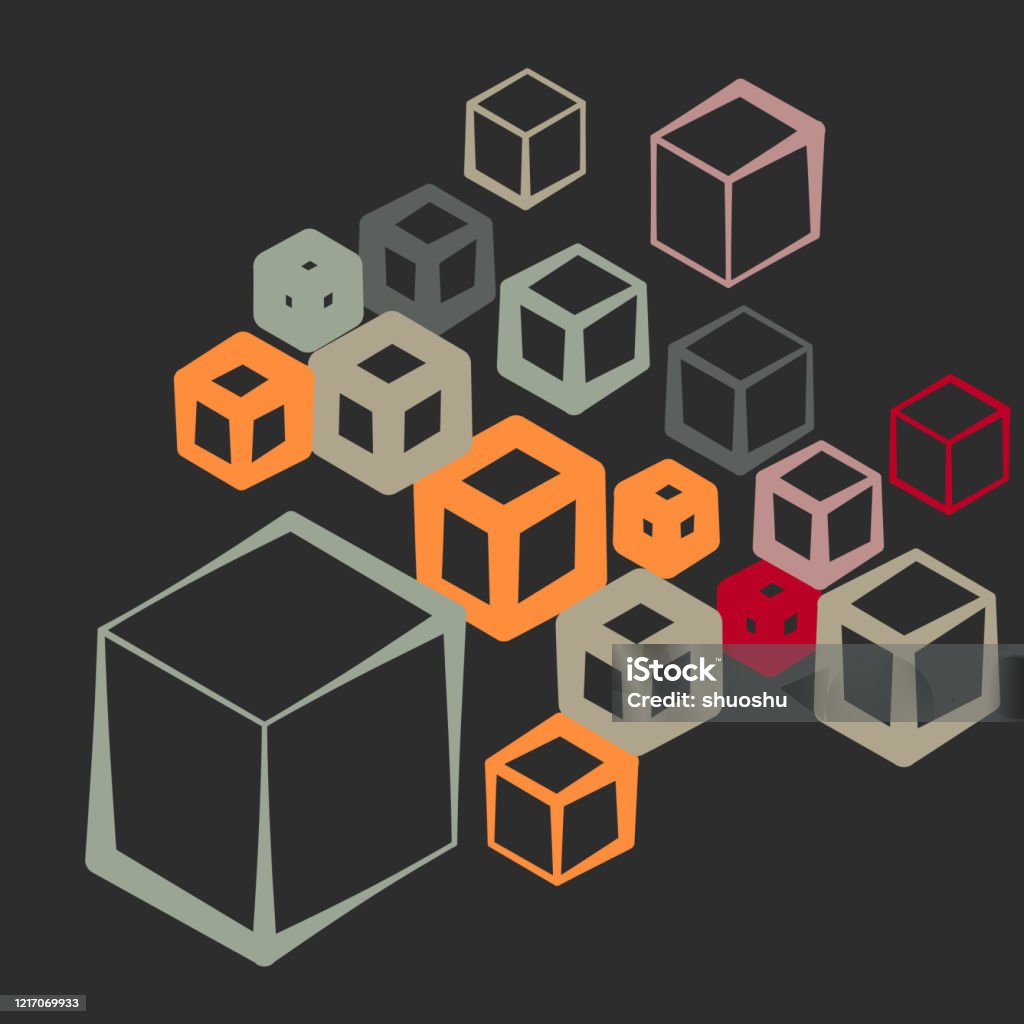 Group Cube Color Abstract Color Group 3d Cube Pattern Background Stock Illustration ...