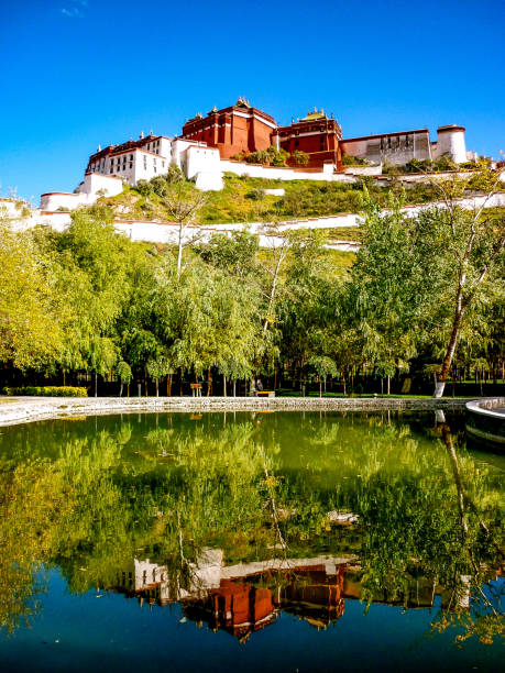 views of the potala palace, former residence of the dalai lama. lhasa, tibet, china - tibet potala palace lhasa himalayas imagens e fotografias de stock