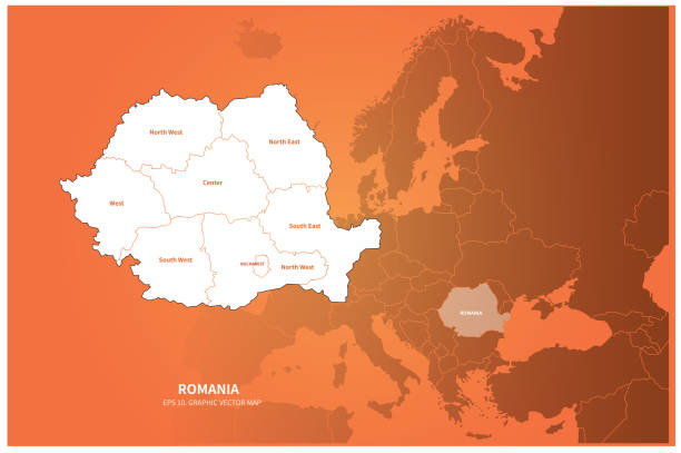 ilustrações de stock, clip art, desenhos animados e ícones de romania map. vector map of romania in europe - transsylvania