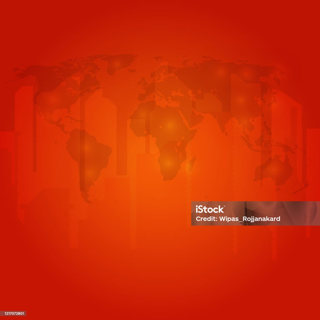 Red Backround World Red Background With World Map On Back Stock Illustration - Download ...