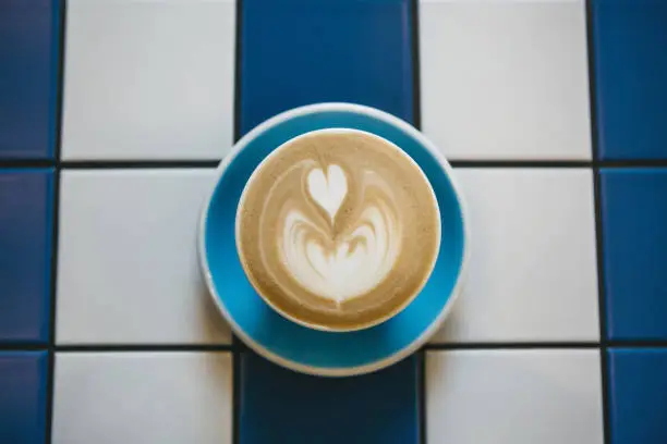 Photo of Closeup of fresh cappuccino coffee