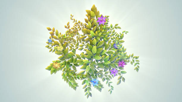 3d render, elegant flowers, dramatic floral arrangement
