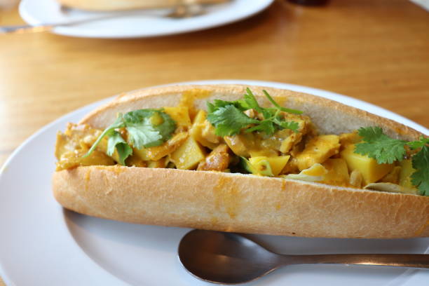 Vietnamese curry chicken sandwich at cafe