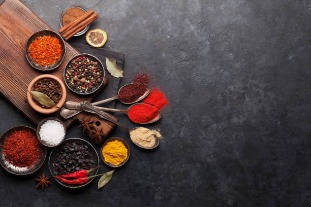 istock Various spices in bowls and spoons 1217089433