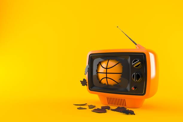 istock Basketball ball inside tv 1217089512