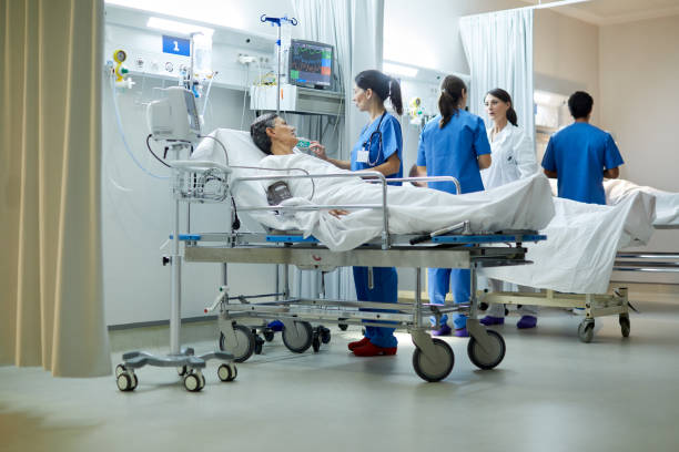 istock Wide view of the post intensive care unit. 1217096091