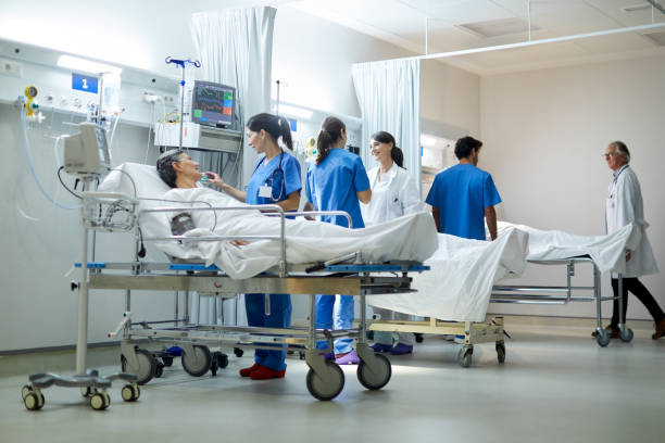 istock Wide view of the post intensive care unit. 1217096112