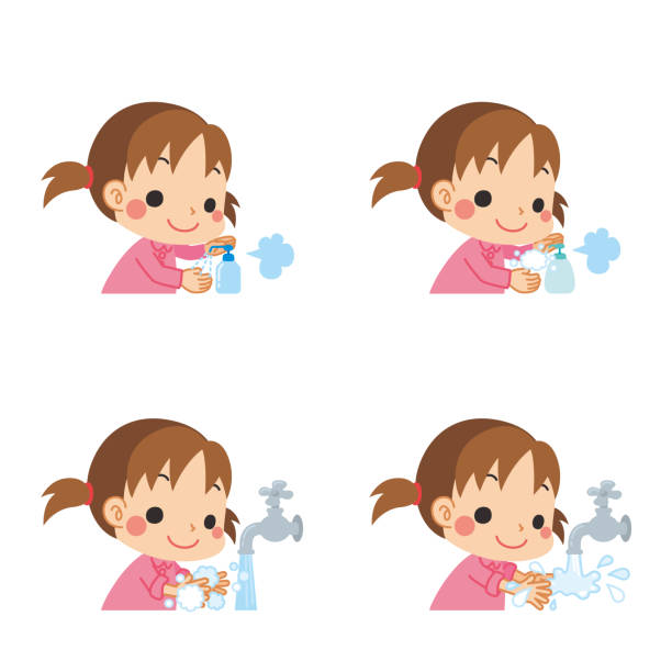 Child Washing Her Hands Stock Illustration - Download Image Now - Washing  Hands, Faucet, Child - iStock