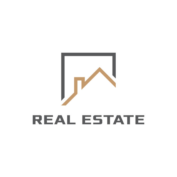 illustrazioni stock, clip art, cartoni animati e icone di tendenza di logo geometrico relativo a proprietà, agente immobiliare o costruzione - apartment real estate agent real estate mansion