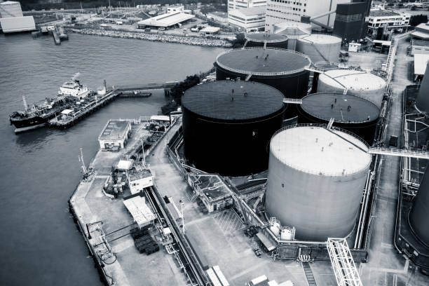 istock Aerial view oil refinery 1217101357