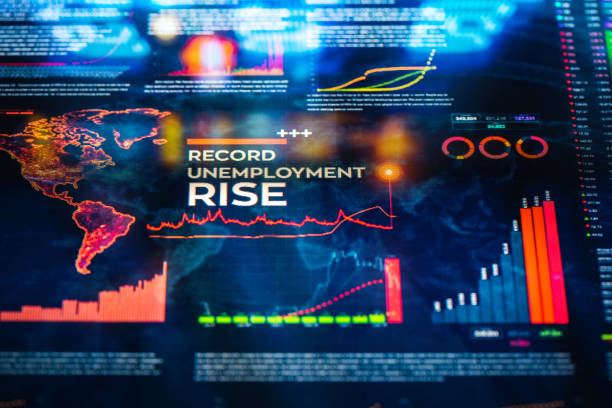 istock Record Unemployment Rise Statistics with Charts and Diagrams 1217101724