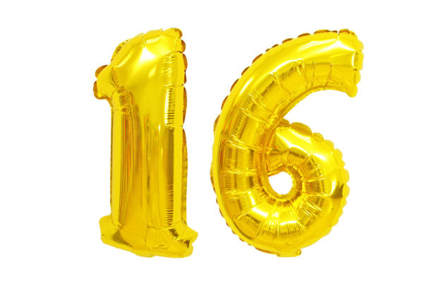 istock Golden Foil Balloon numbers in White Background 1217103186