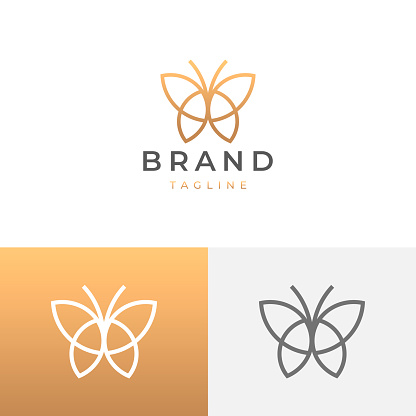 Butterfly symbol. Vector icon template.