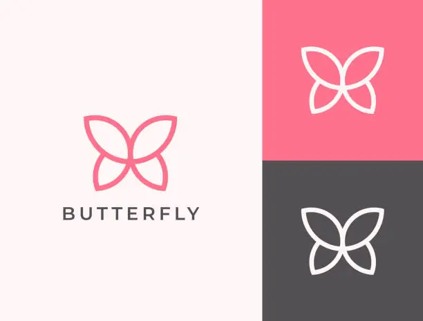 Vector illustration of Butterfly symbol. Vector icon template.