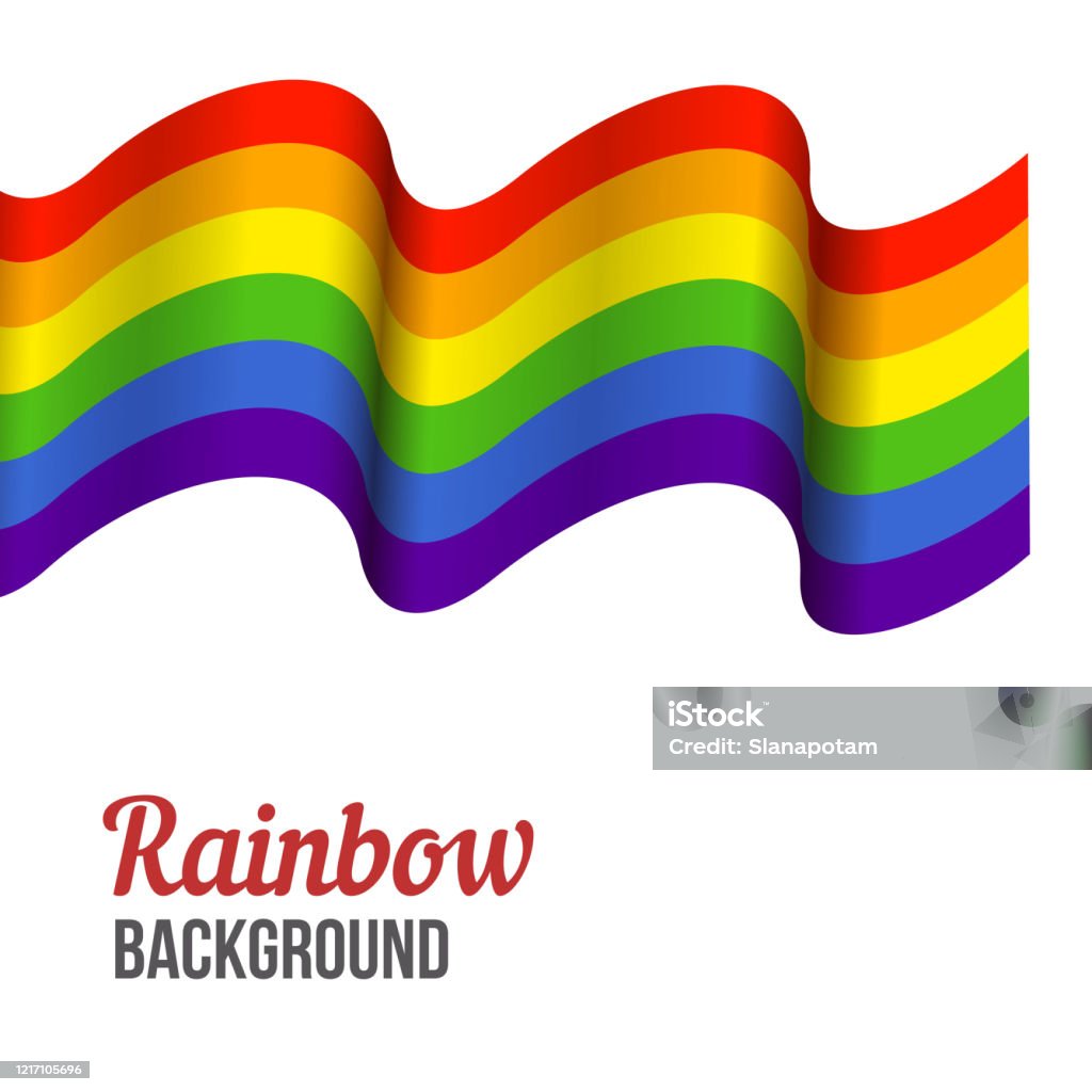 Nền Cờ Cầu Vồng Vẫy Cờ Lgbt Trên Màu Trắng Hình minh họa Sẵn có ...