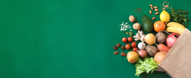 istock Shopping or delivery fruits and vegetables 1217108202