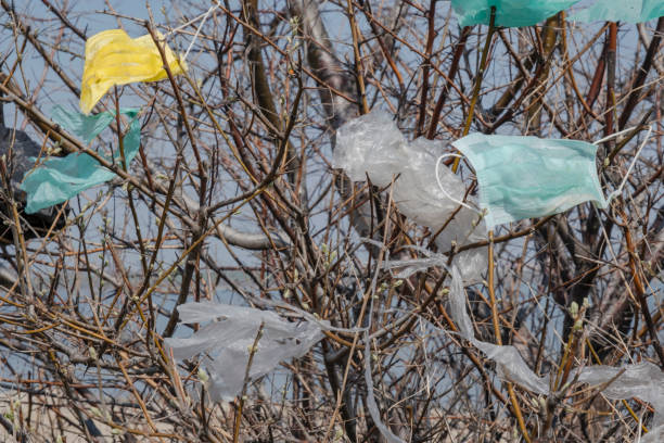 istock Coronavirus (COVID-19) is contributing to pollution, as discarded face masks clutter urban parks & streets of the city along with plastic and other trash. Ecological pollution problem 1217108638