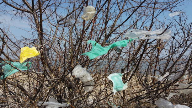 istock Coronavirus (COVID-19) is contributing to pollution, as discarded face masks clutter urban parks & streets of the city along with plastic and other trash. Ecological pollution problem 1217108678