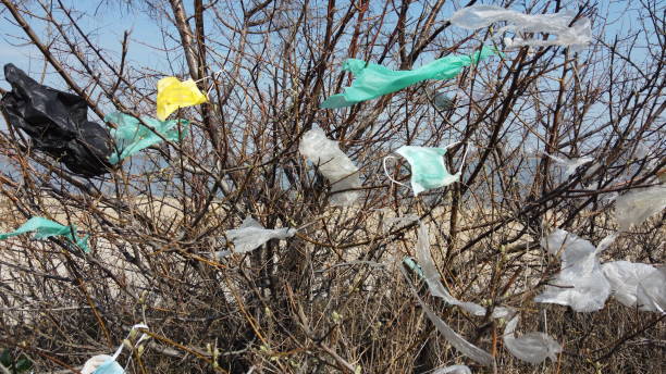 istock Coronavirus (COVID-19) is contributing to pollution, as discarded face masks clutter urban parks & streets of the city along with plastic and other trash. Ecological pollution problem 1217108688