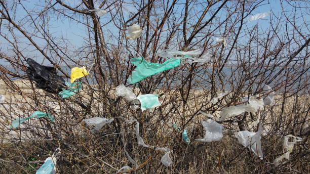 istock Coronavirus (COVID-19) is contributing to pollution, as discarded face masks clutter urban parks & streets of the city along with plastic and other trash. Ecological pollution problem 1217108987