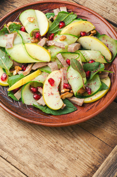 istock Dietary vegetable salad with meat 1217109810