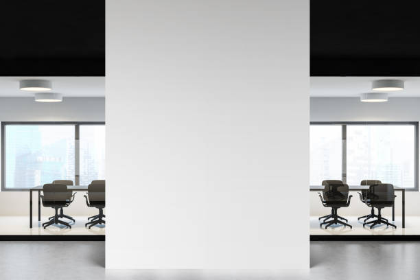istock Mock up wall near conference room 1217109880