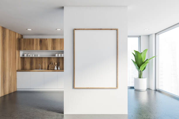 istock White and wooden kitchen with poster 1217112016