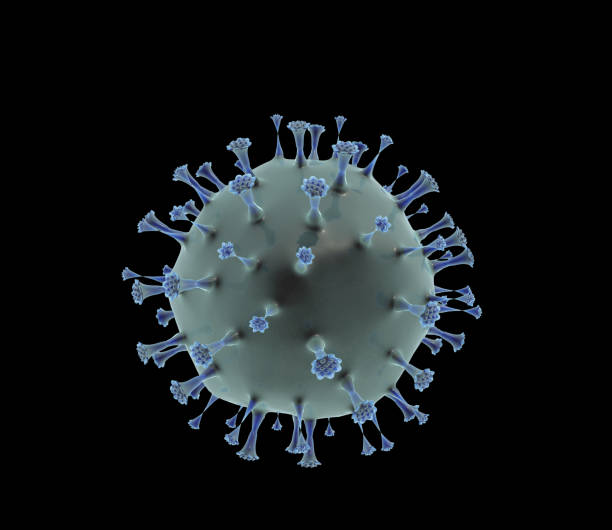 istock Nasty virus Covid-19 on a black background 3d rendering illustation 1217112889
