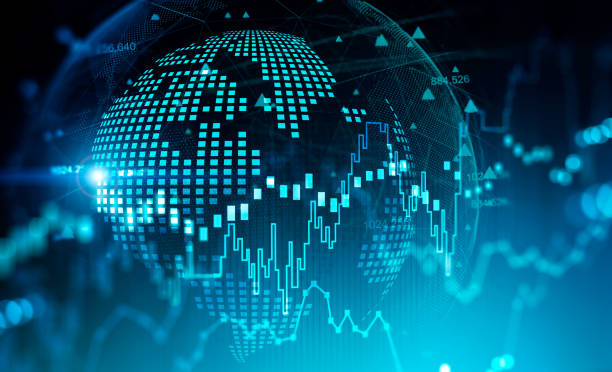 istock Digital graph and planet hologram background 1217112900