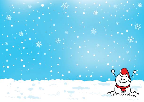 Christmas background with snowman cartoon vector art illustration