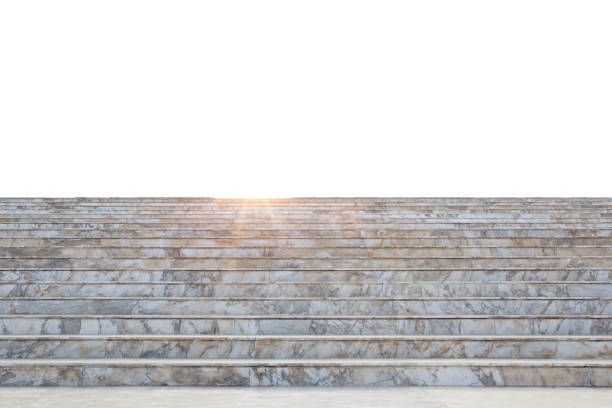istock Luxury architecture marble staircase isolated on white background. 1217114105