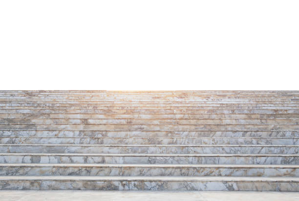 istock Luxury architecture marble staircase isolated on white background. 1217114223